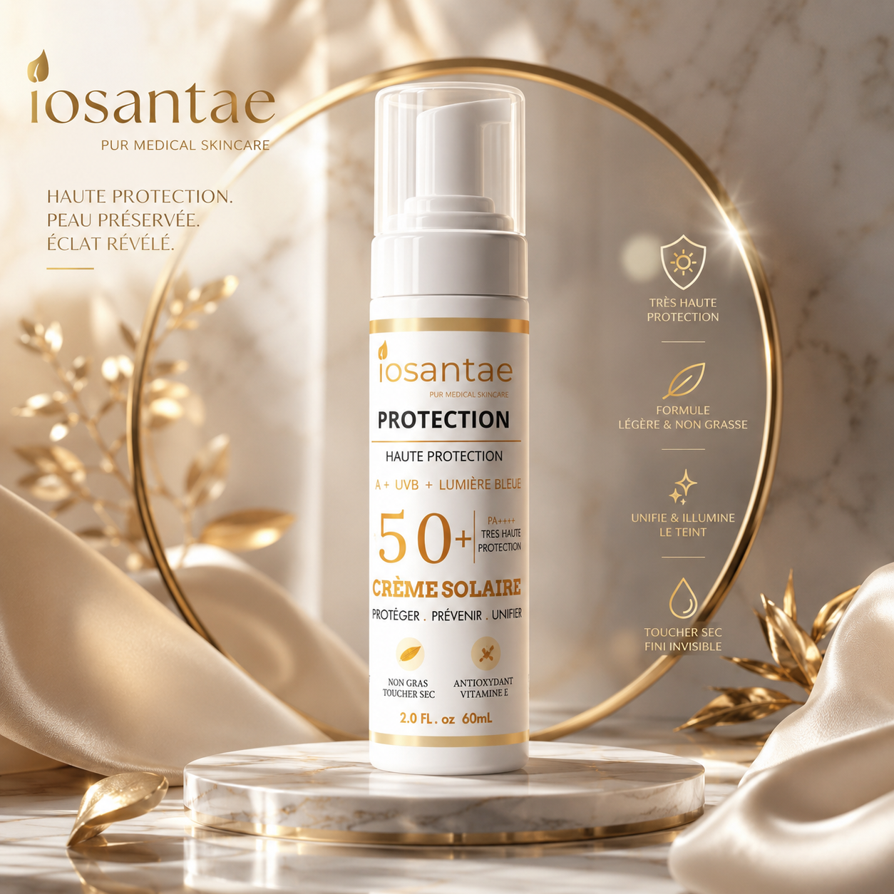 Crème Solaire SPF50+ Naturelle | Protection UVA/UVB | Biosantae
