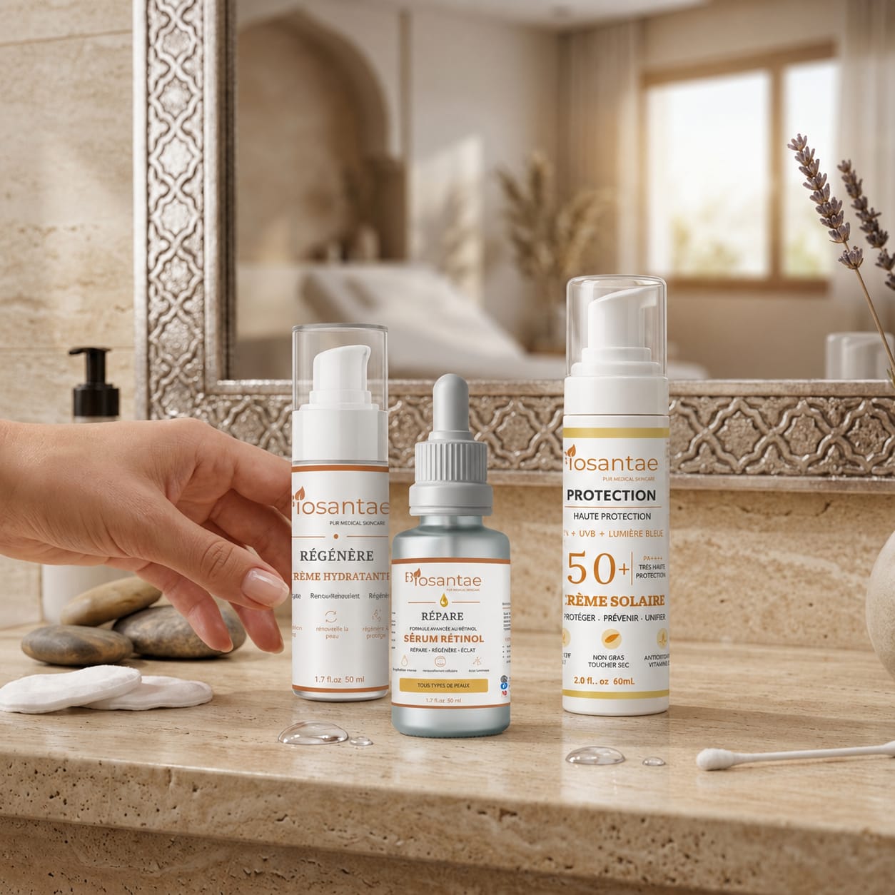 Pack Rétinol Anti-Rides | Sérum + Crème + SPF50 | Biosantae